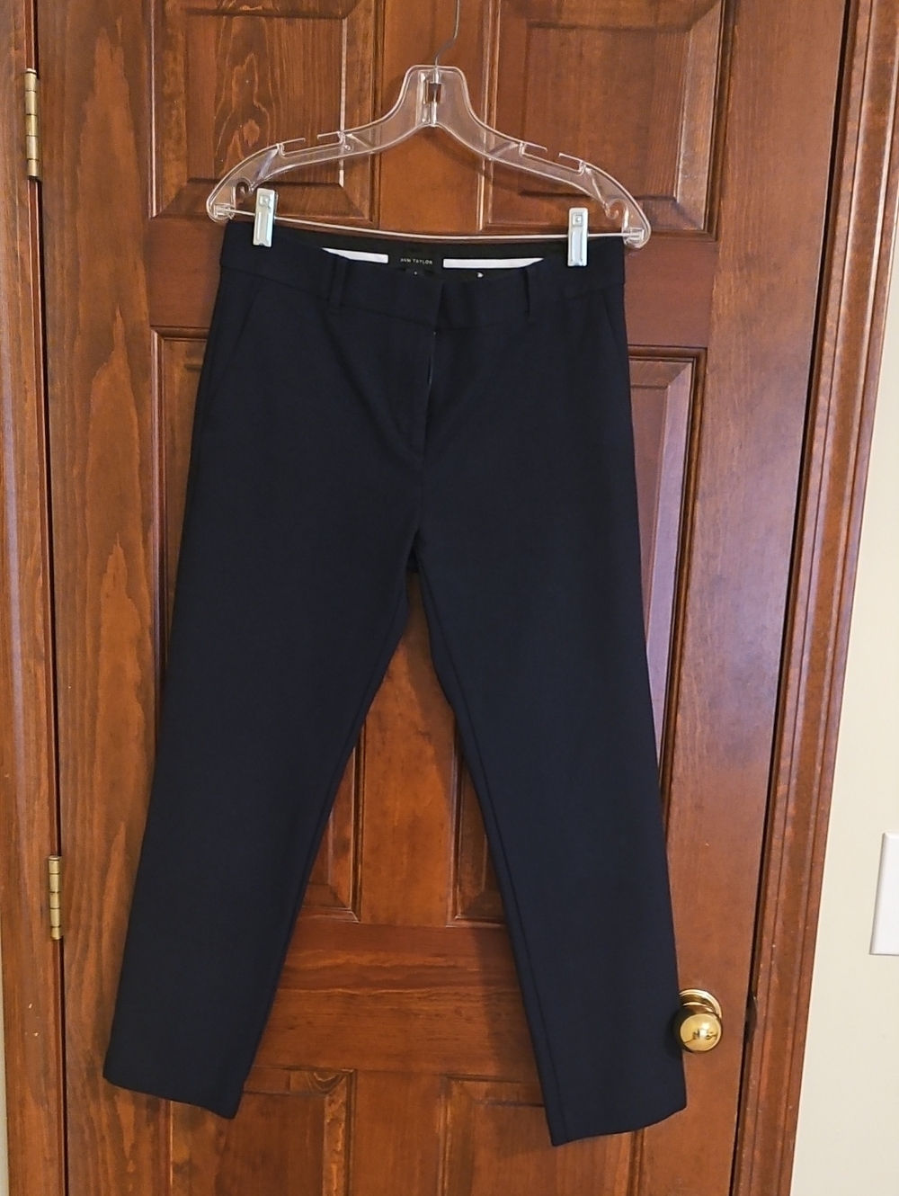 Ann Taylor Navy Straight-Leg Work Pants